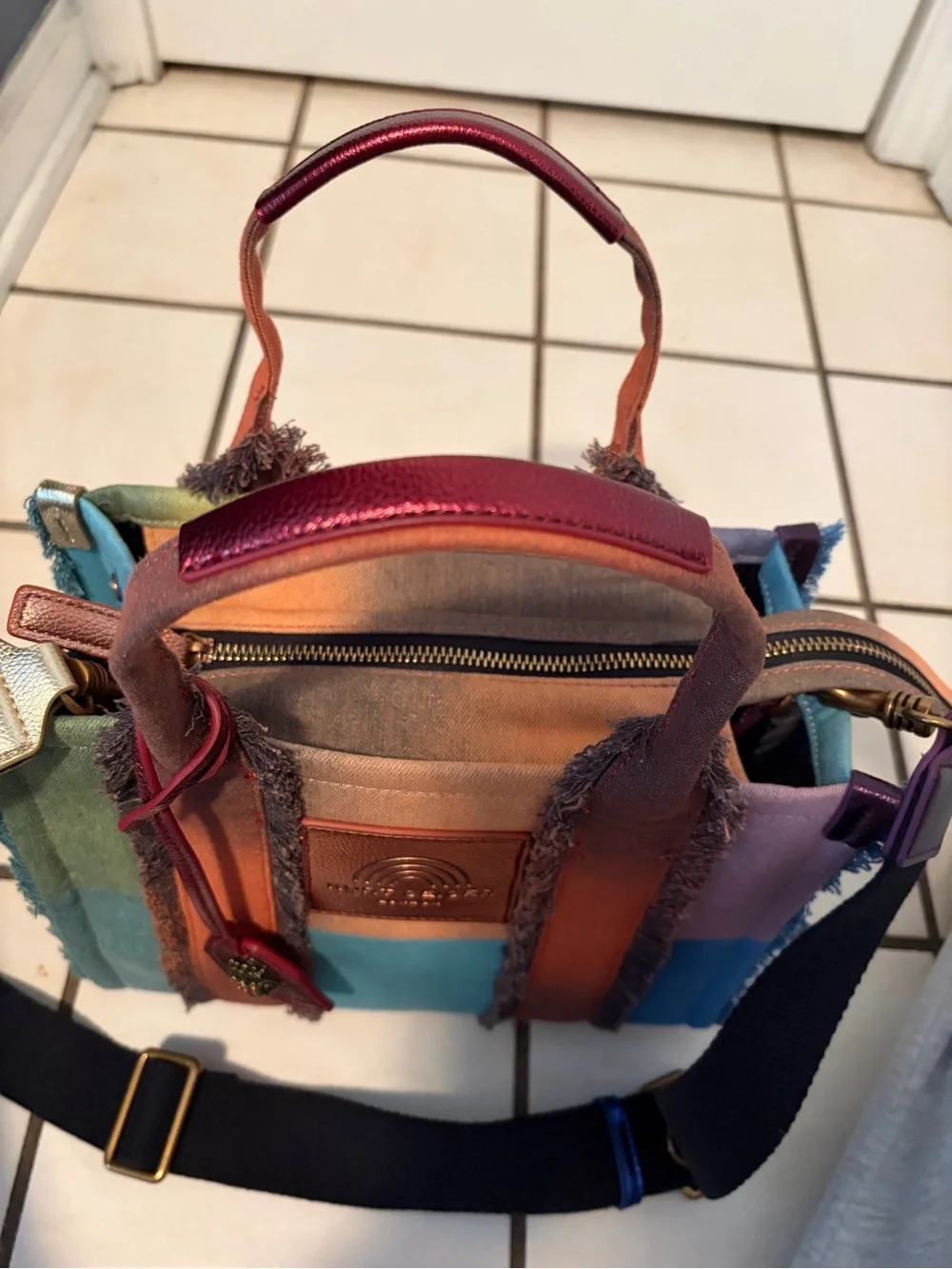 Kurt Geiger Southbank Patchwork Denim Tote. NWT - Picture 11 of 11
